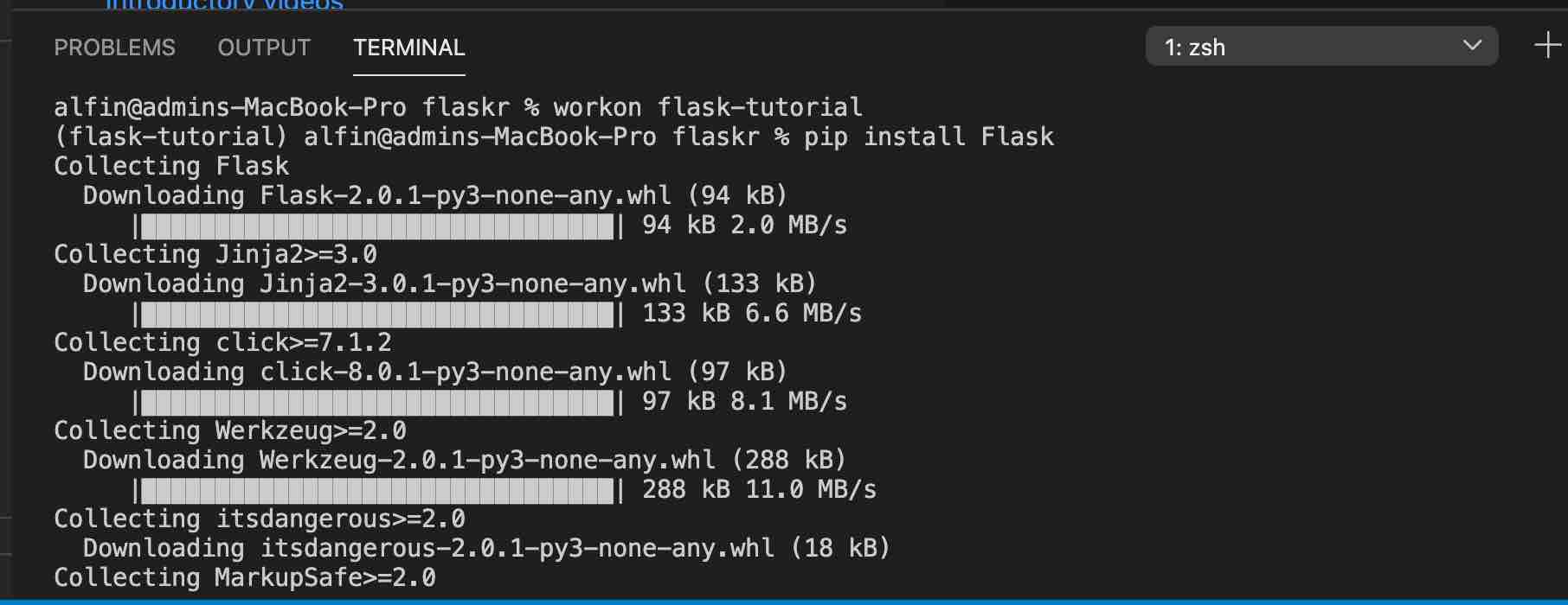 install flask framework