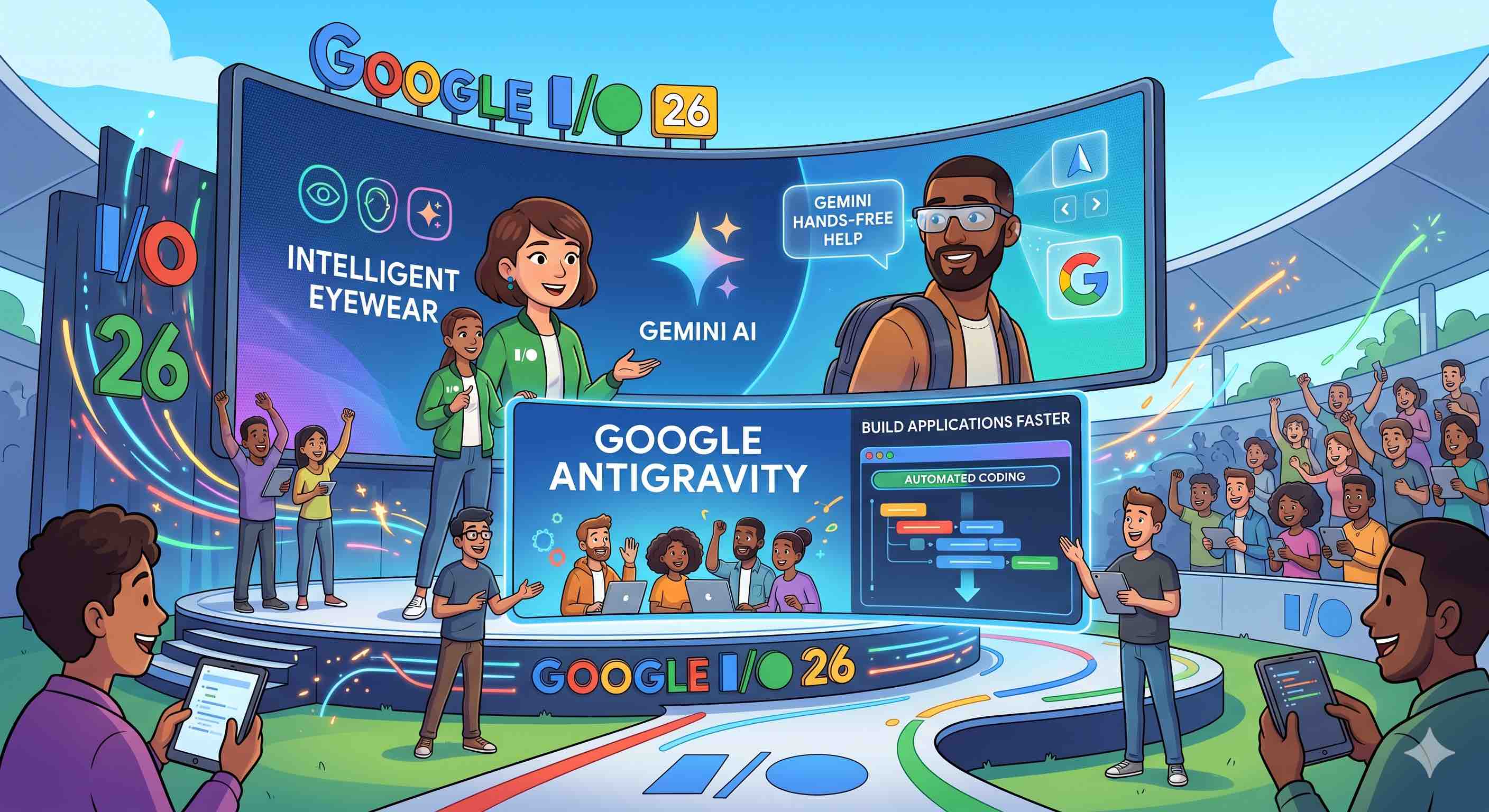 ilustrasi google-io 26 eyewear dan antigravity